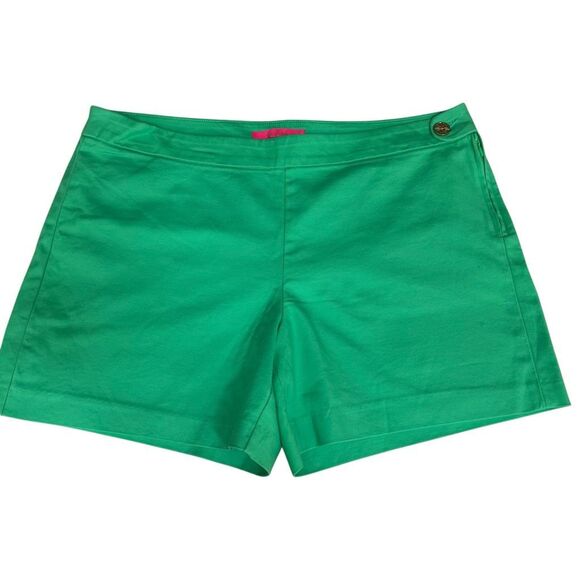 Lilly Pulitzer Green Alessi Stretch Short Side Zipper cotton stretch size 12 - Picture 1 of 6